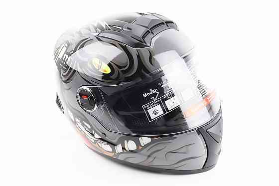 Шолом інтеграл, закритий+окуляри BLD-М61 S (55-56см), ЧОРНО-СІРИЙ "Buffalo" Київ