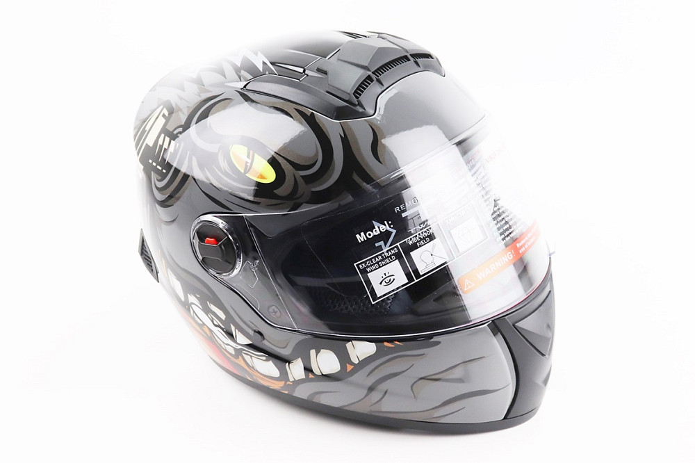 Шолом інтеграл, закритий+окуляри BLD-М61 S (55-56см), ЧОРНО-СІРИЙ "Buffalo" Київ - фото 1