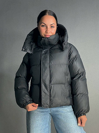 Куртка женская Lady Yep 10005 дутая пуффер с капюшоном черная, черный, 42 Одесса - изображение 7