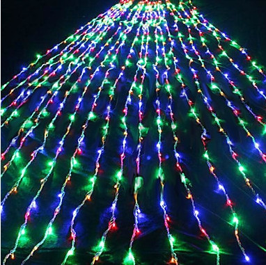 Гірлянда штора Водоспад 480 RGB led 4.0х2.0м (прозорий провід з подовженням) Кольорова Вінниця - фото 5