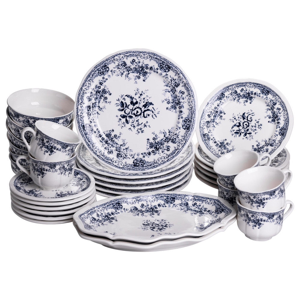 Yiwu Столовий набір посуду тарілок і чашок 32 предмети на 6 персон Vintage Elegant порцеляновий Коломия - фото 1