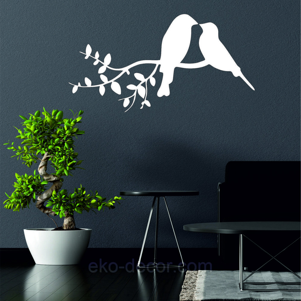 Декоративное настенное Панно «Две птички», Декор на стену 50*26 см, Белый Киев - изображение 1