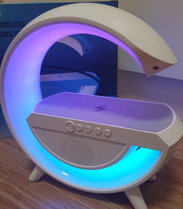 Ночник-беспроводное зарядное устройство и Bluetooth колонка 3в1 с RGB. Харьков - изображение 1