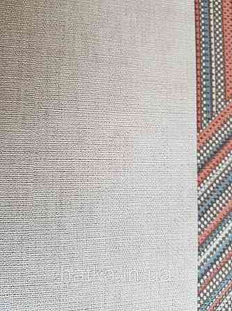 Ообои вінілові на флізелін Decoprint Moments MO22805 однотонні під мішковину кремові з рожевим Київ