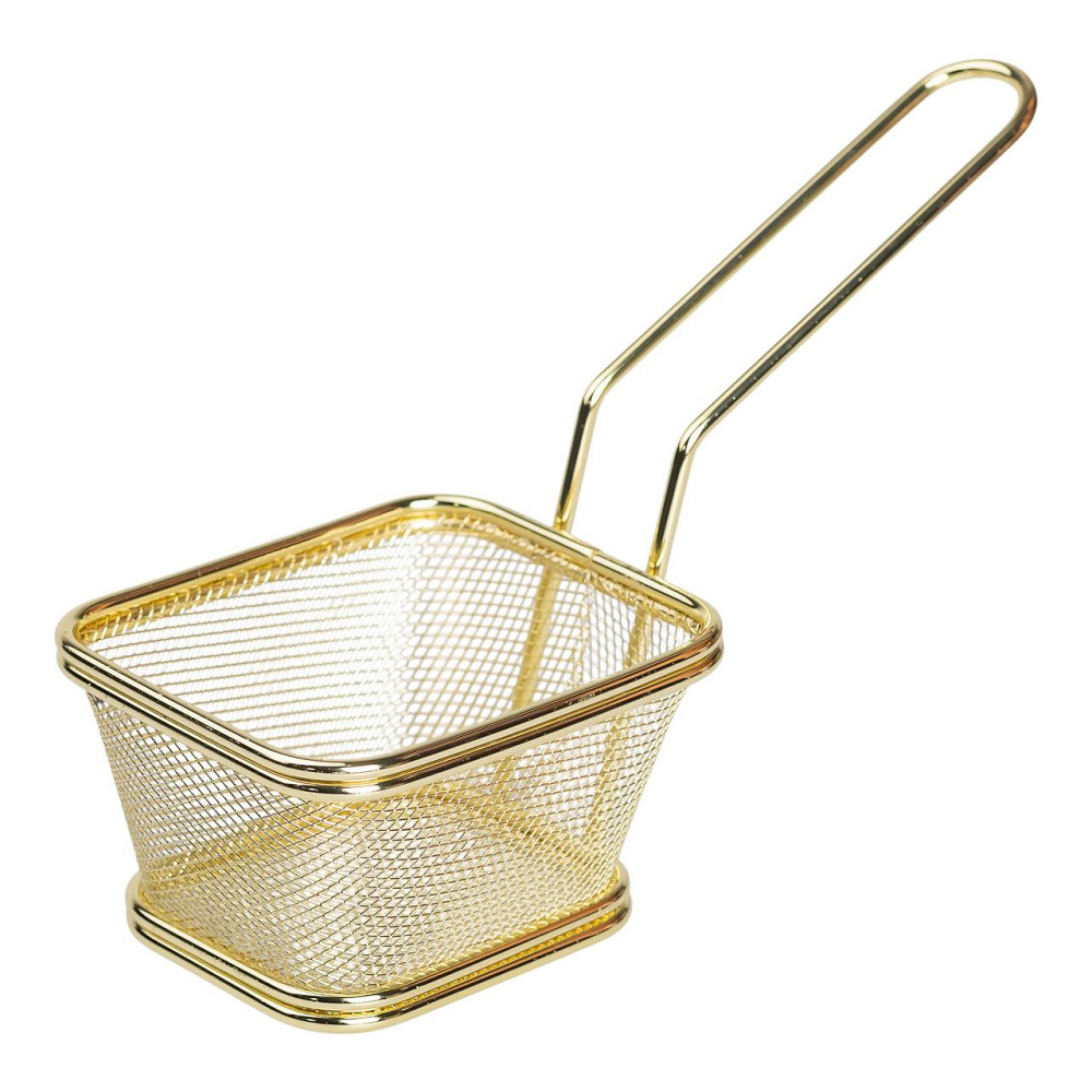 Кошик сервірувальний для подачі картоплі фрі та снеків 10,5×9×5,5 см Золотий HP-19-4-S-G Коломия - фото 1