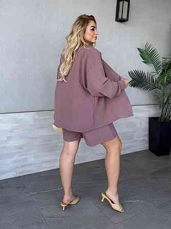 Женский базовый прогулочный летний костюм американский креп. Шоколад, 46/48 Одесса