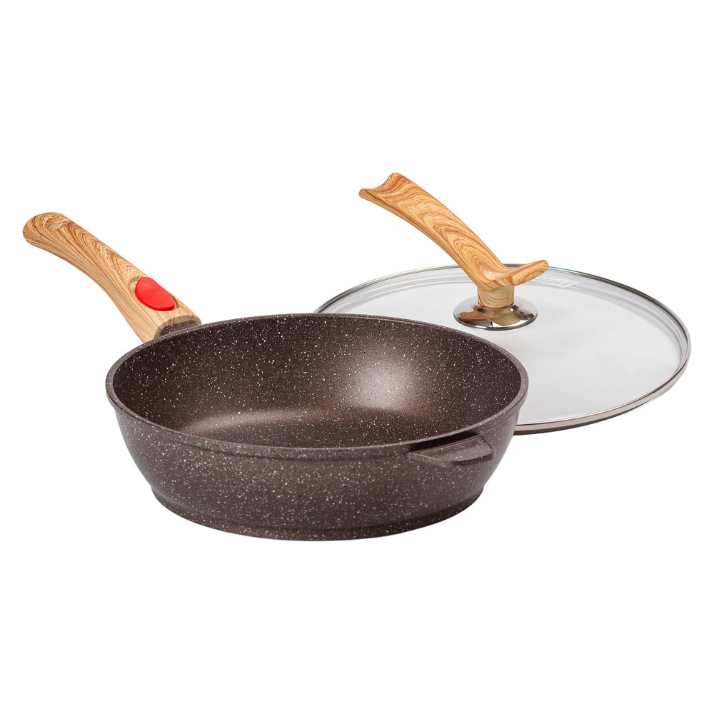 Сковорода алюмінієва 3.5 літра глибока зі скляною кришкою Ø 28 см кавова MGC HP-4-465CO Коломия - фото 5