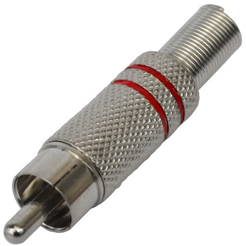 Штекер RCA , с пружиной, диам.-6,5мм, металл, красный Полтава - изображение 1