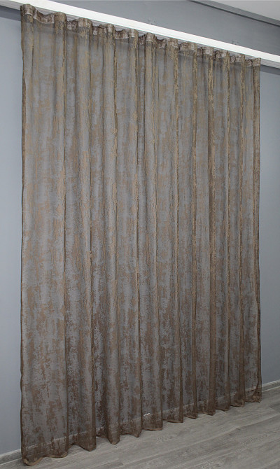 Тюль VR-Textil 1403т Мармур Жакард Коричневий 250х270 см (42-0851) Київ - фото 3