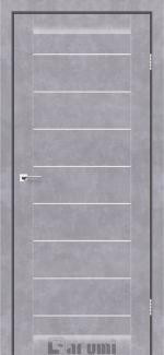 Двери межкомнатные Даруми Леона бетон серый стекло сатин Киев - изображение 1