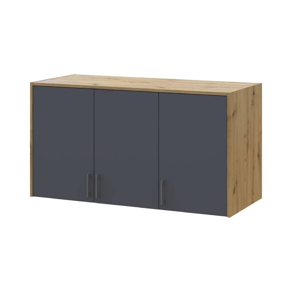 Антресоль висока Doros Ронді Дуб Артизан/Графіт 3 ДСП 121х52х65 (DRS-011906) Львів - фото 2