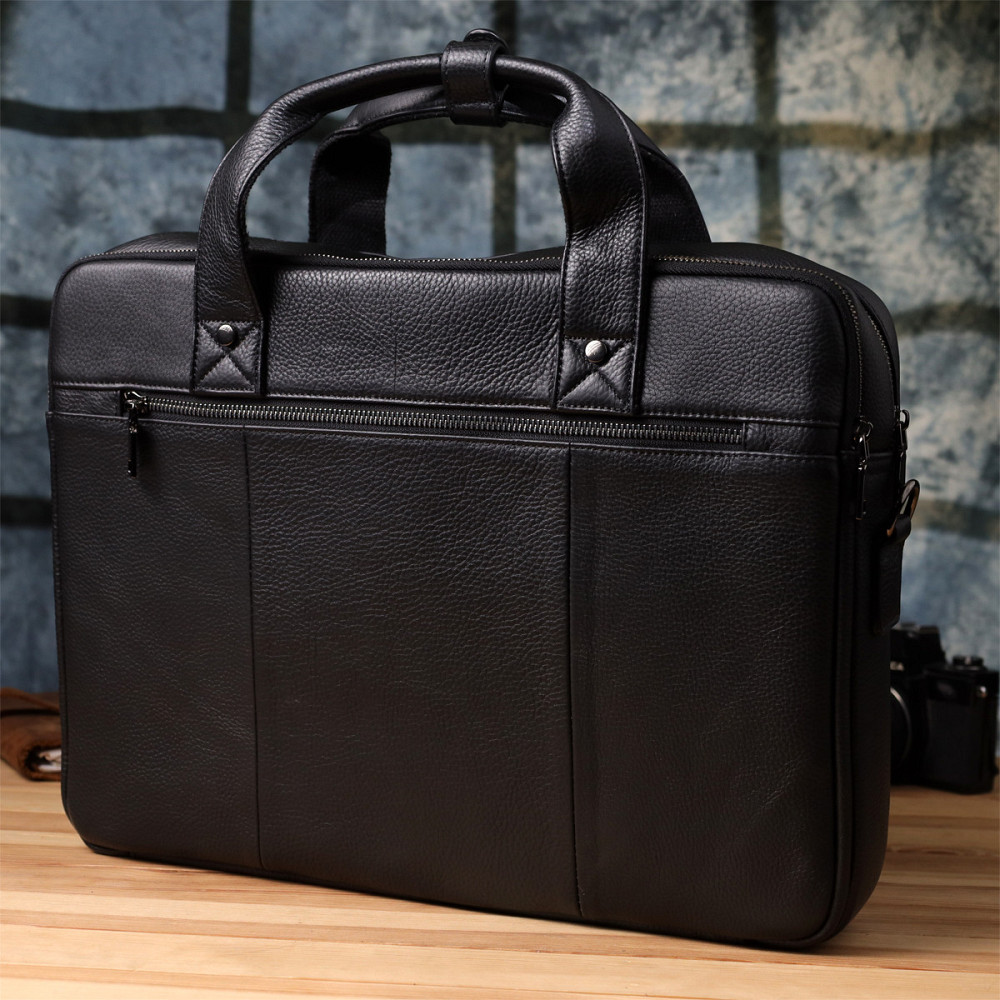 Портфель для чоловіків з натуральної шкіри Vintage 23042 Чорний Київ - фото 10