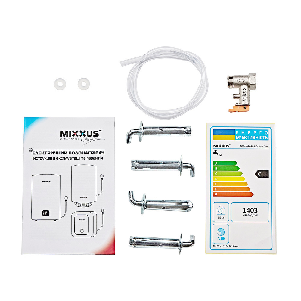 Водонагрівач "Циліндр" MIXXUS EWH-08050 ROUND DRY накопичувальний 50 л, сухий тен 2 kW (WH0608) Київ - фото 5