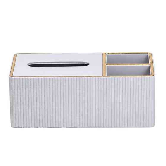 Органайзер для салфеток з еко-шкіри, 3 відділення, білий Київ