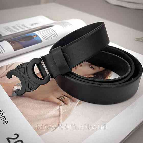 Кожаный женский брендовый ремень black (3 cм) Киев