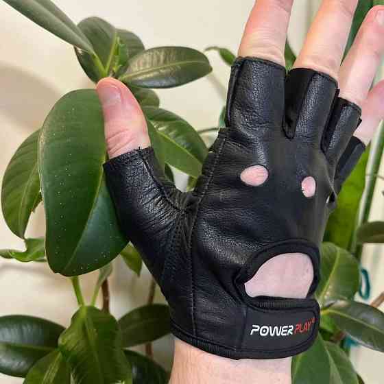 Рукавички спортивні для фітнесу та тренувань у залі чорні PowerPlay 1572 розмір М Київ