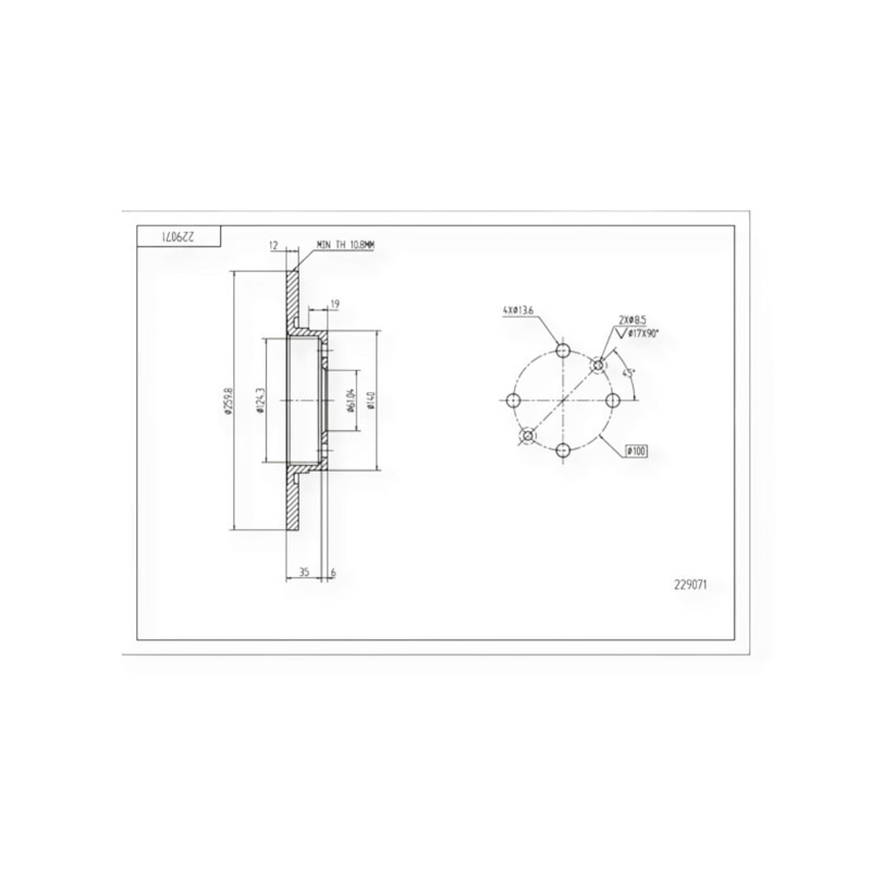 Диск гальмівний Dacia Logan (d-238 мм) Мукачево - фото 1
