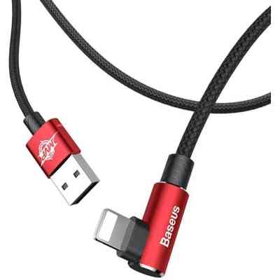 Дата кабель USB 2.0 AM to Lightning 2.0m 1.5A 90° corner red Baseus (CALMVP-A09) Винница