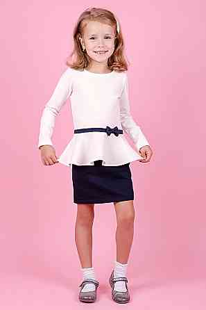 Блуза детская школьная (цвета : розовый, кремовый) топ Крохатушка одяг Киев