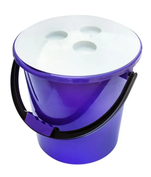 Відро пластикове 10 літрів "Комфорт" фіолетове з кришкою Ø 27.5 h = 27 см (Горізонт) Харків - фото 1