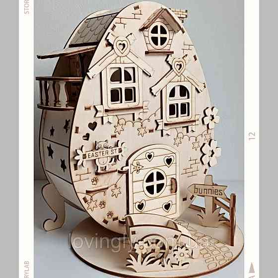 Оригинальный домик – подставка под пасхальные яйца. Пасхальный декр. Ирпень