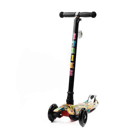 Самокат детский трехколесный iTrike MAXI JR 3-055-3-WP5 высота руля 78-87 см подножка 32x13 см Черный Каменец-Подольский