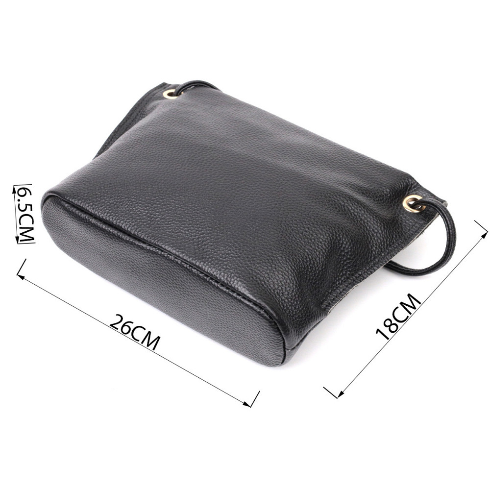 Женская трапециевидная сумка из натуральной кожи Vintage 22395 Черная Киев - изображение 3