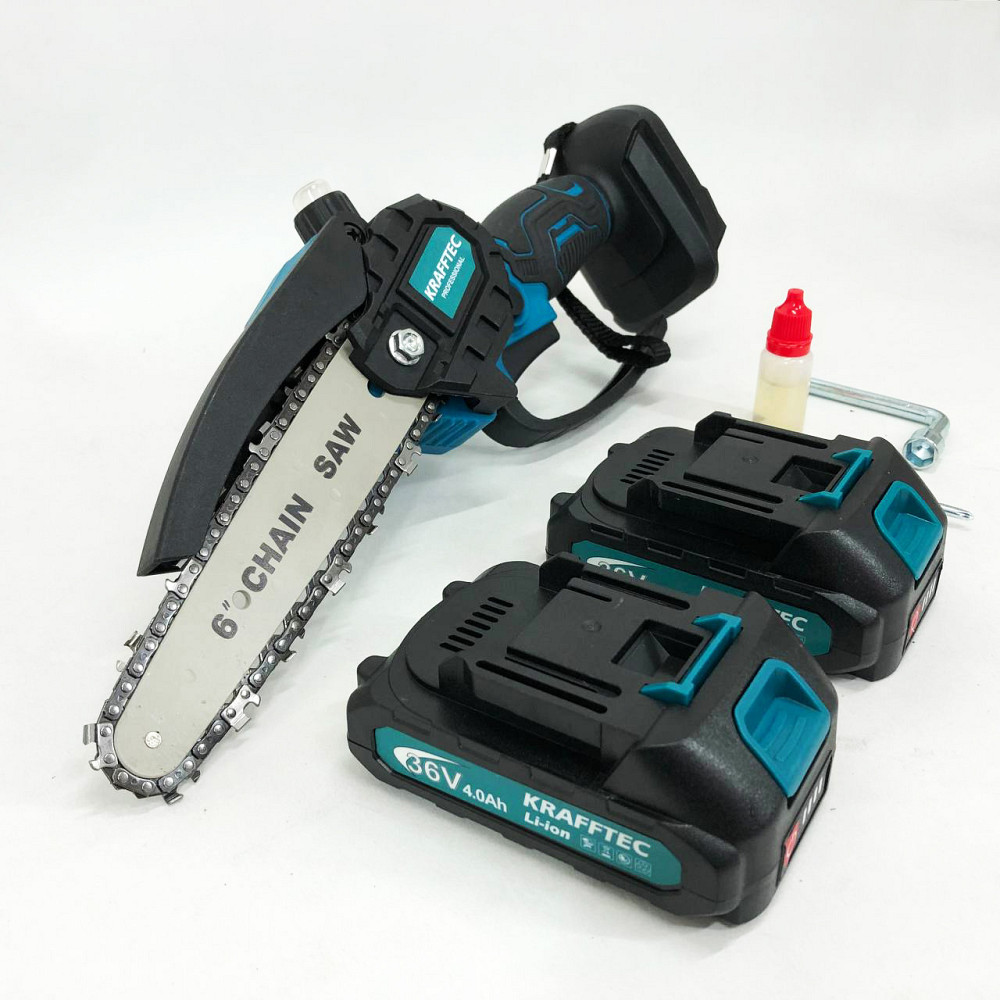 Аккумуляторная бензопила для обрезки ветвей Krafftec, Электропилы для дома, Аккамуляторная пила JX-37 Львов - изображение 3