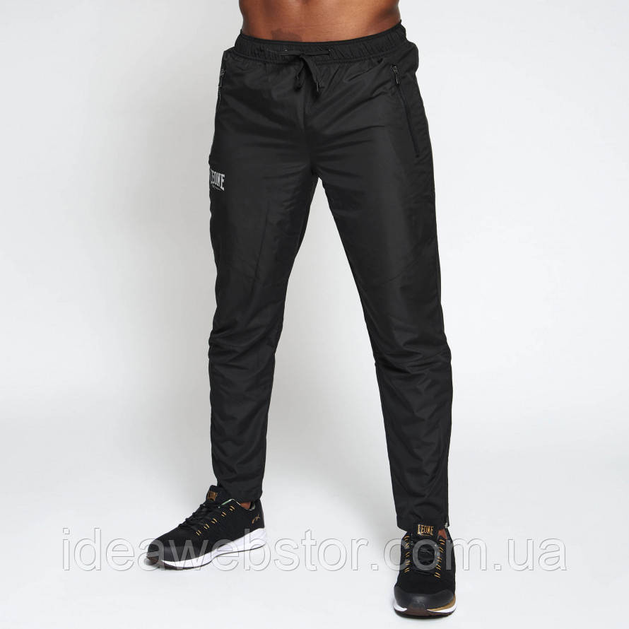Спортивні штани Leone Logo Black L чоловічі чорні на гумці з кишенями на блискавці для тренувань і повсякденного носіння Київ - фото 12