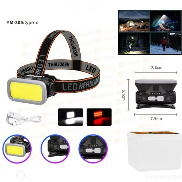 Фонарик налобник, Фонарь налобный для рыбалки Police, Мощный фонарик светодиодный на голову RU-32 Львов - изображение 2