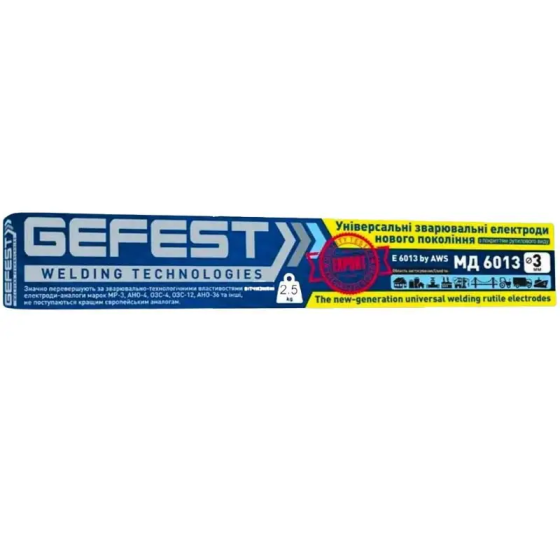 Зварювальні електроди GEFEST МД 6013 3 мм 2.5 кг Київ