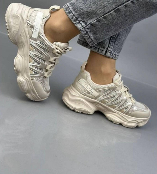 ALLSY Кроссовки женские ALLSY бежевые натуральная кожа + замша размеры 36-41 (25126-5) Київ - фото 6