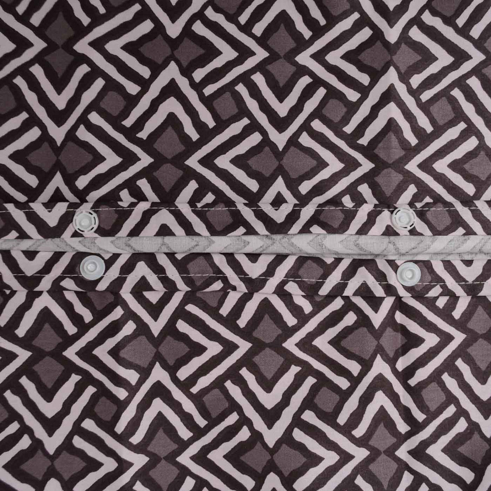 Комплект постільної білизни полуторний Сатин Скіф 125 г/м2 YouStar (Сірий з коричневим) 2 х 50х70 Суми - фото 5