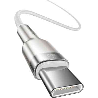Дата кабель USB-C to USB-C 1.0m 100W metal white Baseus (CATJK-C02) Винница