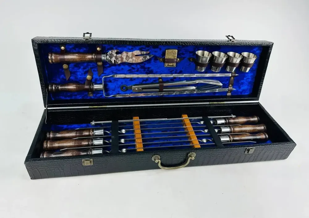 Набори шампурів, Набір шампурів у шкіряному кейсі VIP 7 Шампури, вертіла Тернопіль - фото 3