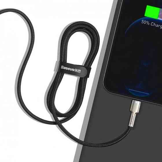 Кабель Type-C - Lightning Baseus Cafule Series Metal PD 20W 0.25m колір чорний CATLJK-01 Одеса