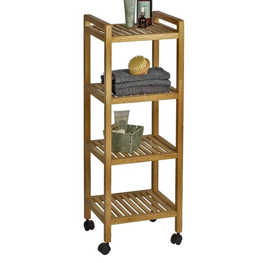 Етажерка для ванної на коліщатах "Фаголі" сієна Миколаїв - фото 1