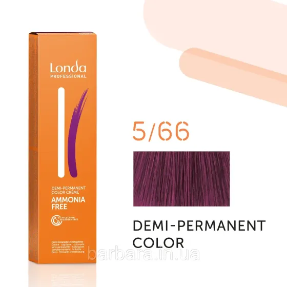 Тонуюча безаміачна фарба для волосся Londа Demi-Permanent Color 5/66 светлый шатен интенсивно-фиолетовый Киев