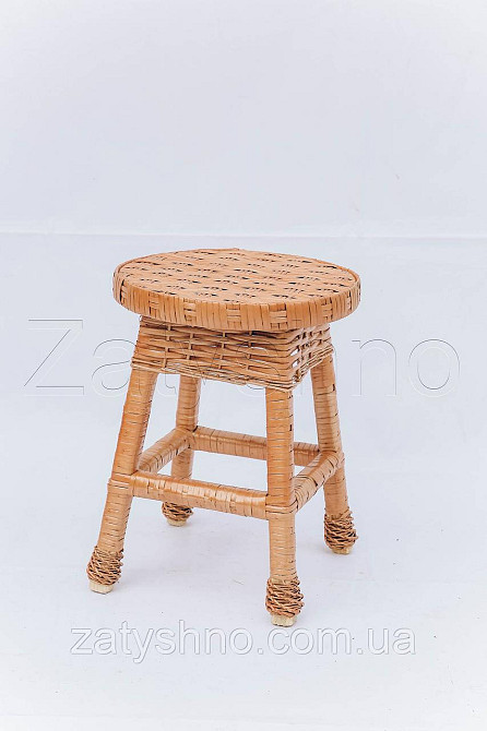 Табуретка детская плетеная ручной работы | табуретка плетеная для дачи | стулья из лозы​​​​​​​ Киев - изображение 1