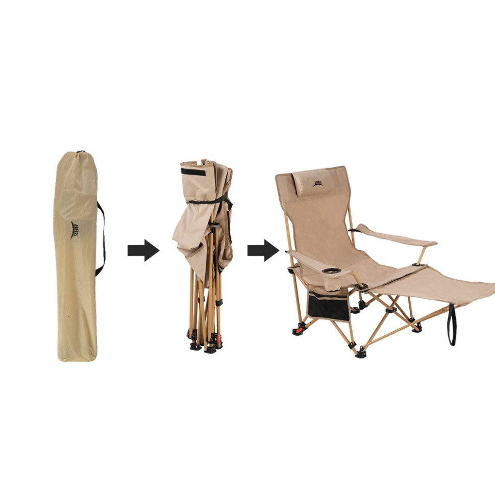Складане крісло-шезлонг BRS-Y06, бежевий Київ - фото 1