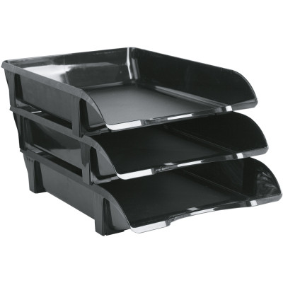 Лоток для паперів Economix горизонтальний пластик, чорний (E31803-01) Вінниця - фото 1