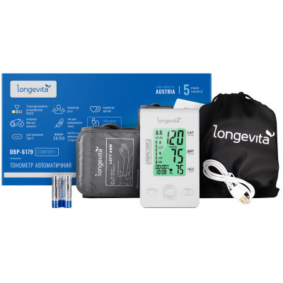 Тонометр Longevita Авт.вимір.артер.тиску LONGEVITA DBP-6179 (DBP-6179) Вінниця - фото 1