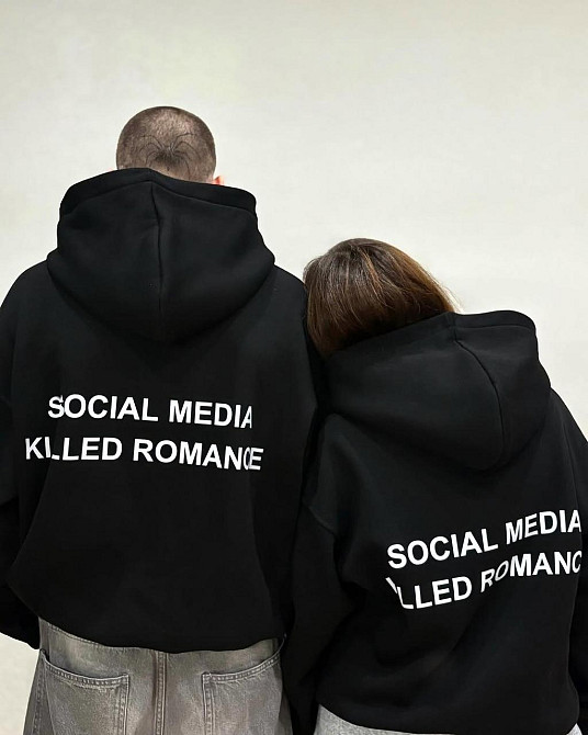 Парні худі з написом “Social Media Killed Romance” Чернівці - фото 1