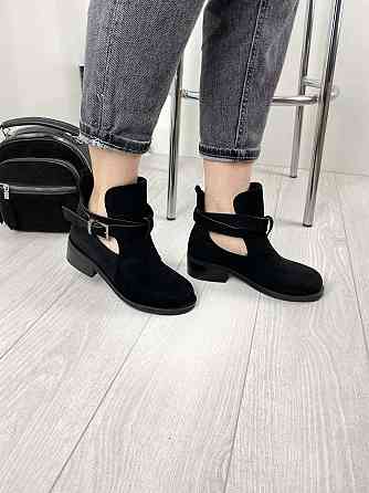 Черевики жіночі ANDNNON чорні еко-замша 37р.-23,5см 38р.-24см (1189) Коломыя