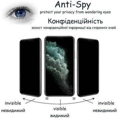 Скло захисне Drobak Anty Spy Samsung Galaxy A14 (Black) (535339) Вінниця - фото 6