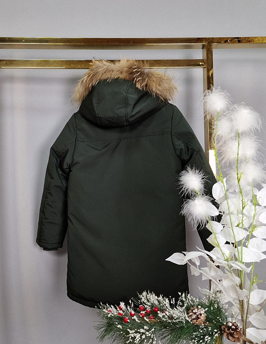 Детская зимняя куртка на мальчика подростка хаки на 9 лет на холофайбере Николаев - изображение 2