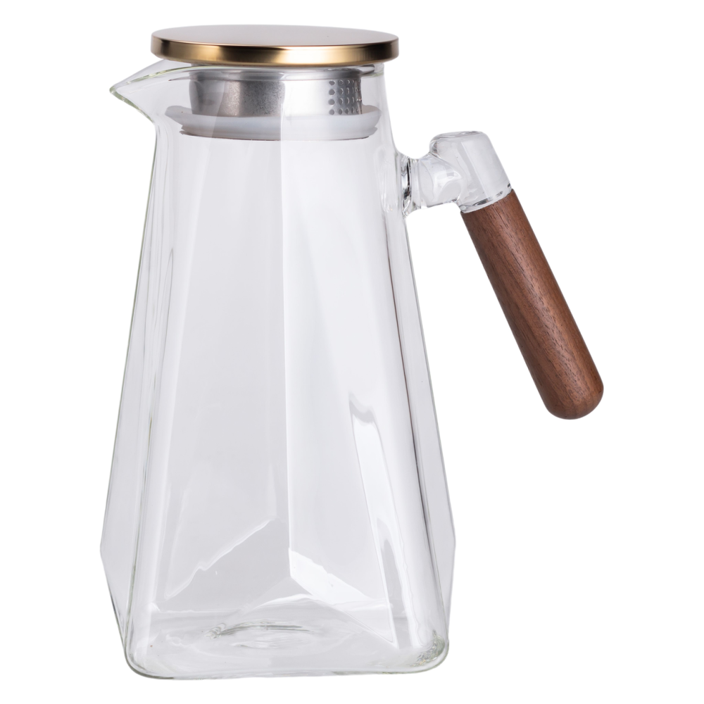 Заварник скляний для чаю 2 л Чайник для заварювання з ручкою прозорий HP-34-32 Київ - фото 1