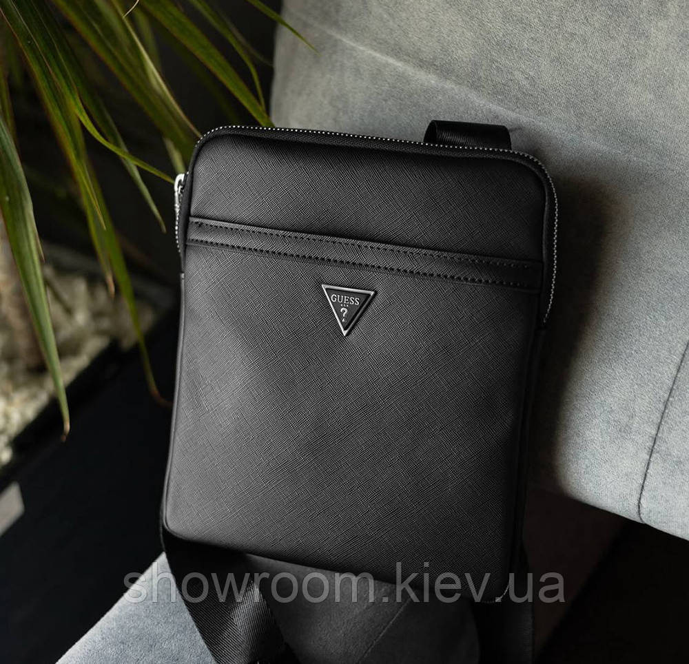 Чоловіча брендова сумка на плече (7513) чорна Київ - фото 1