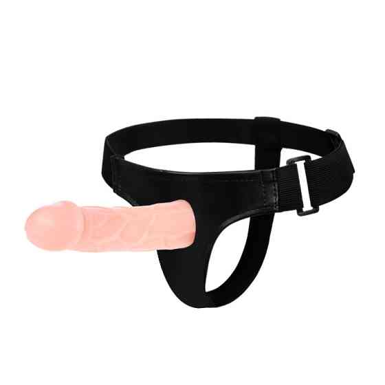 Страпон полый фаллопротез Baile Strap On с креплением на трусиках, беж Sex Aura Киев