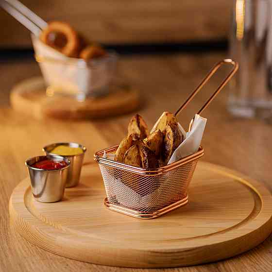 Корзина для подачі картоплі фрі та снеків Рожева золото Київ